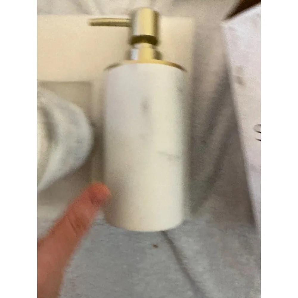 Sunday Citizen Resin Bath Set Unisex OS White Marble Gold Soap Dispenser Tumbler